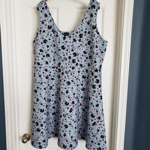 Torrid Size 3 Light Blue Floral Skater Dress